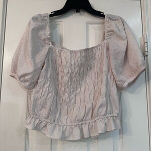 Style Envy Light Pink Smocked Crop Top